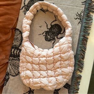 Pink Puffer Quilted Shoulder Bag